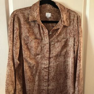 A New Say Snake Skin Button Up